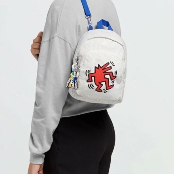 Kipling Delia Compact Keith Haring Mini Convertible Backpack Multi
